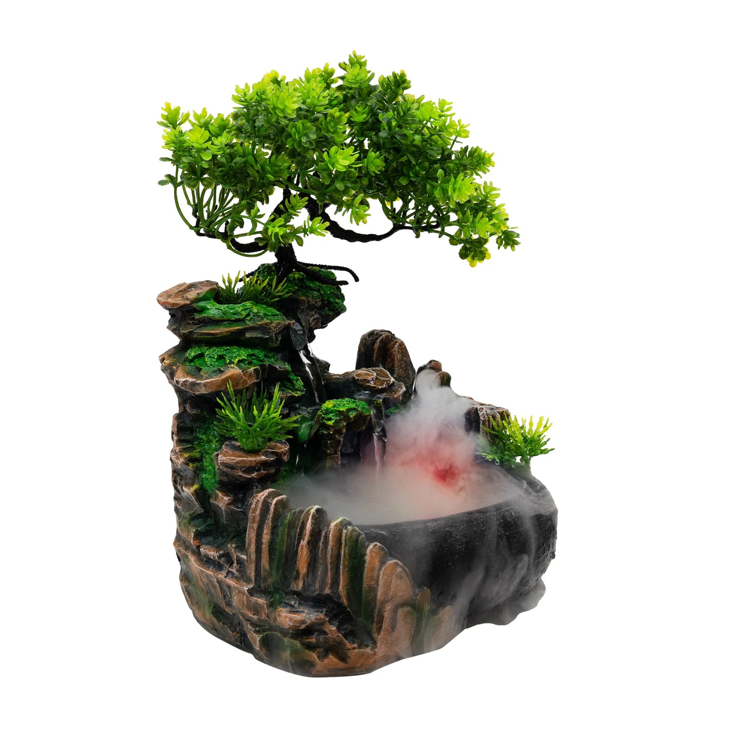 Atomizing Bonsai Waterfall Fountain Desktop & Humidifier