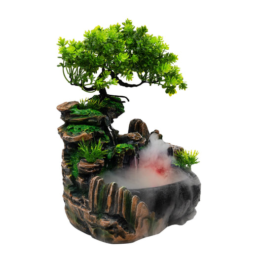 Atomizing Bonsai Waterfall Fountain Desktop & Humidifier