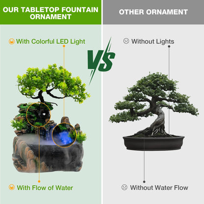 Atomizing Bonsai Waterfall Fountain Desktop & Humidifier