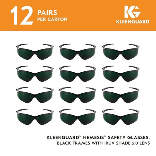 Safety Glasses with Black Frame (12 Pairs)