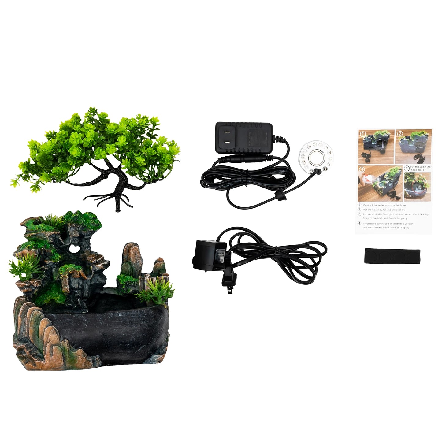 Atomizing Bonsai Waterfall Fountain Desktop & Humidifier
