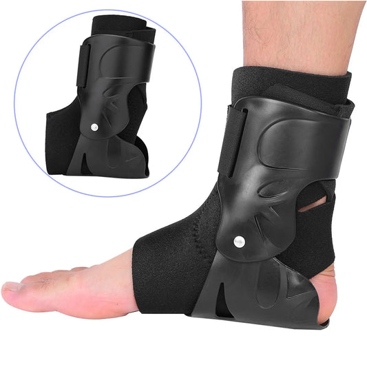 Black Ankle Support Brace with Breathable Foot Elastic Guard Strap