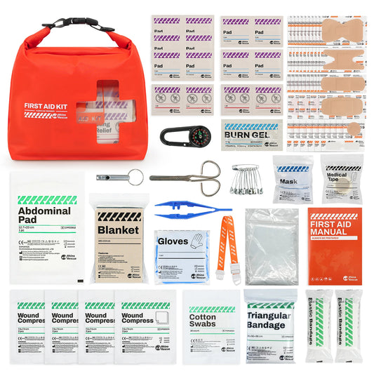 Lightweight Waterproof First Aid Kit with Emergency Survival Supplies